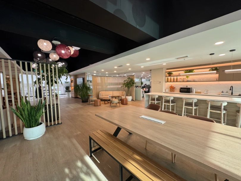 Additional view of the refurbished reception lobby and shared lounge area