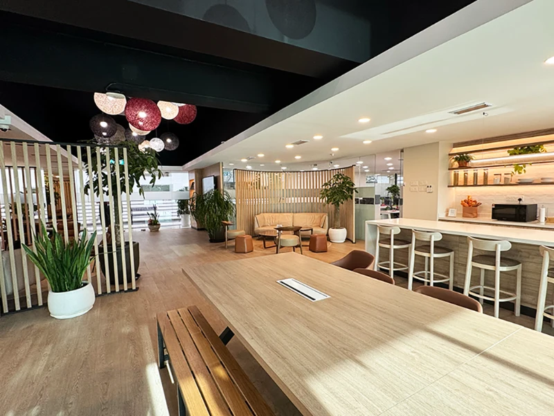 Refurbished reception lobby at Taylor's Residence