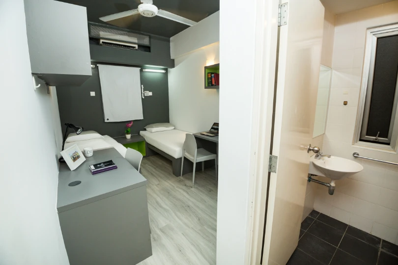 Before refurbishment at the en-suite premium single room