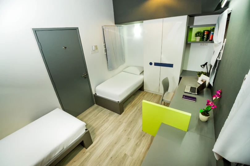 Before refurbishment at the standard twin room